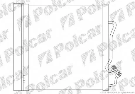 5095K8C1 Радіатор кондиціонера (з осушувачем) Smart Cabrio,City-Coupe, Crossblade,Fortwo 0.6/0.8 CDI 99-07 POLCAR підбір по vin на Brocar