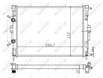 58329A Радиатор охлаждения Renault Megane II/Scenic II 02-09 (Economy Class) NRF подбор по vin на Brocar