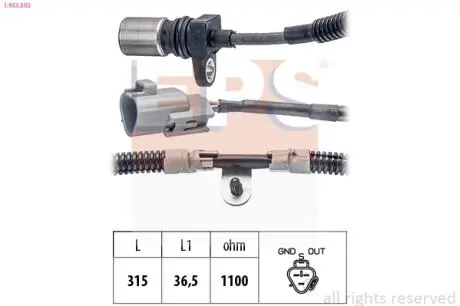 1953502 Датчик положения к / вала Toyota Auris, Avensis, Corolla, Rav 4 III /Lexus IS II 2.0D-2.2D 05- EPS підбір по vin на Brocar
