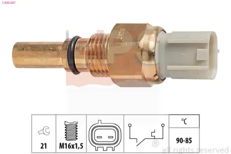 1850267 Датчик включення вентилятора (90-85°C) Toyota Avensis 2.0, Corolla 2.0, Yaris 1.3-1.5 97-08 EPS підбір по vin на Brocar