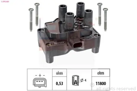 1970481 Катушка зажигания Ford Fiesta, Focus, Fusion 1.25-1.6 08.02-// Volvo C30/V40/V50 1.6 05- EPS подбор по vin на Brocar