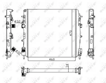 58317A Радиатор охлаждения Renault Kangoo 1.2-1.6 16V/1.5-1.9dCi 01- (Economy Class) NRF підбір по vin на Brocar