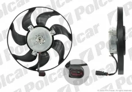 133123U5 Вентилятор радіатора Audi A1/A3 1.4 Tfsi/1.6 Fsi/2.0 Tfsi/2.0Tdi/1.8 Tfsi/1.9 Tdi 06-15 POLCAR підбір по vin на Brocar