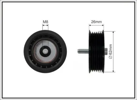 31700 64x17x22,5 Ролик промежуточный DB C W203/W204, E W211, R W251, Sprinter C230-E500 01.05- CAFFARO підбір по vin на Brocar