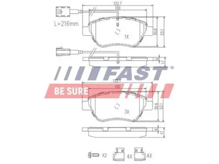 FT29112 Колодки гальмівні дискові перед. FAST підбір по vin на Brocar