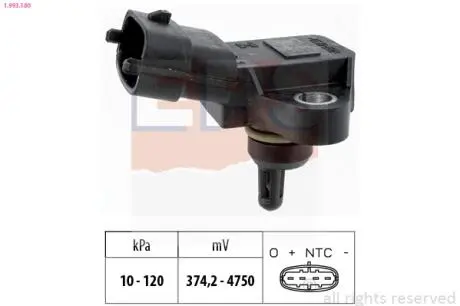 1993180 Датчик вакуума Hyundai IX35, Sonata V Kia Magentis, Optima, Sportage 2.0 01.08- EPS подбор по vin на Brocar