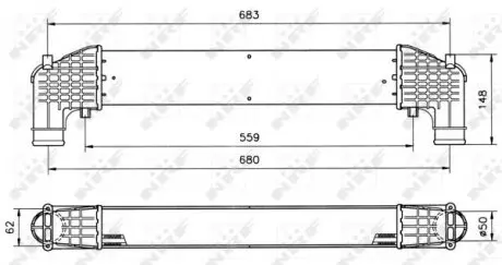 30108A Радіатор інтеркулера VW Sharan 1.8 T/1.9 TDI 95-10 NRF підбір по vin на Brocar