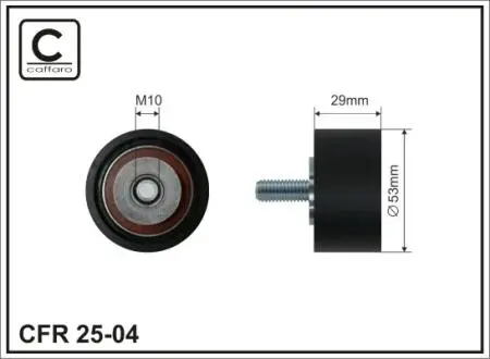 2504 Ролик відхиляючий 53x10x29 Fiat,Lancia, Alfa 1.9JTD 96- CAFFARO підбір по vin на Brocar