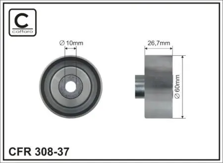30837 Ролік паска Ford Tranzit Connect 1.8DI 2004- 60x10x27,5 CAFFARO підбір по vin на Brocar