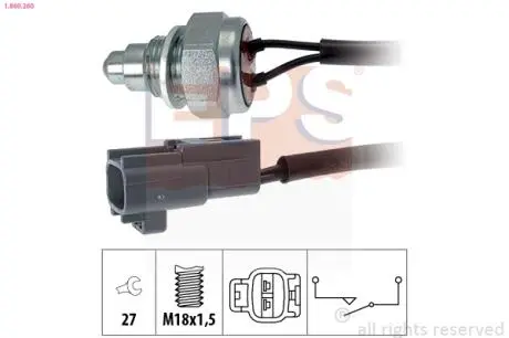 1860260 Датчик заднего хода Toyota Yaris 1.0-1.3 05-/ Citroen C1/ Peugeot 107 05- EPS підбір по vin на Brocar