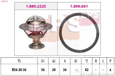1880728 Термостат Mitsubishi ASX/Lancer/Outlander/PSA C-crosser/4007 2.0/2.4 2008- EPS подбор по vin на Brocar
