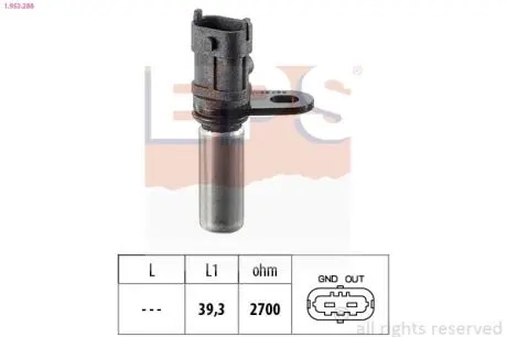 1953288 Датчик обертів двигуна Astra G,Combo,Meriva,Vectra B/C 1.4/1.6 EPS підбір по vin на Brocar