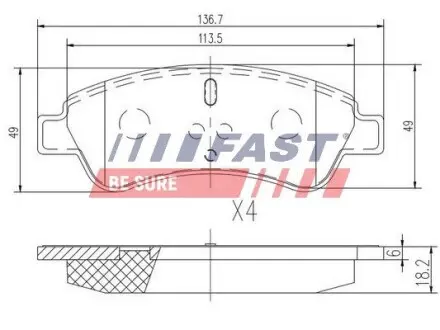 FT29519 Колодки гальмівні перед. FAST підбір по vin на Brocar