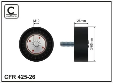 42526 65x10x26 Ролік натяжителя паска ГРМ Chevrolet Captiva 2000CDTi 16V2006/10 CAFFARO підбір по vin на Brocar