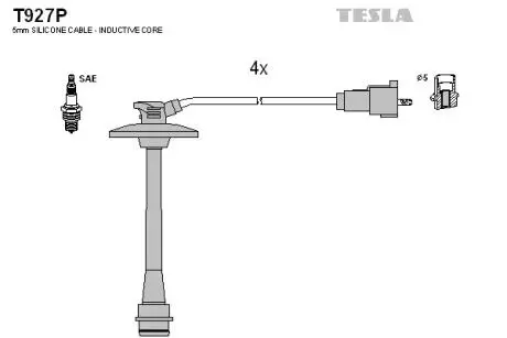 T927P Провід В / ВToyota Avensis 2.0i 97-/Camry 2.2i 16V 96-/Corolla 1.3 16V 97- TESLA підбір по vin на Brocar