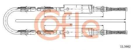 115662 Трос ручного тормоза Ford Transit 91 - (все авто со спаркой) 2730/2x940+231 COFLE підбір по vin на Brocar