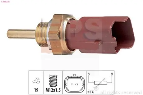 1830326 Датчик температуры воды Doblo 1.3/1.9 01-,Opel Astra H1.3/1.9CDTI, Corsa, Meriva. EPS подбор по vin на Brocar