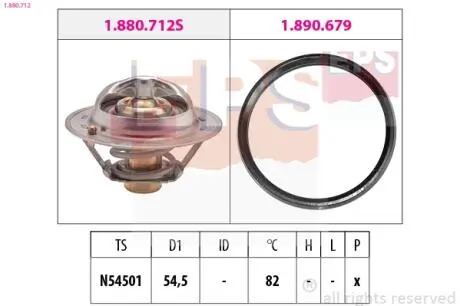 1880712 Термостат Nissan Juke/Micra/Note/Tilda Renault Laguna III/Megane III 07- EPS підбір по vin на Brocar