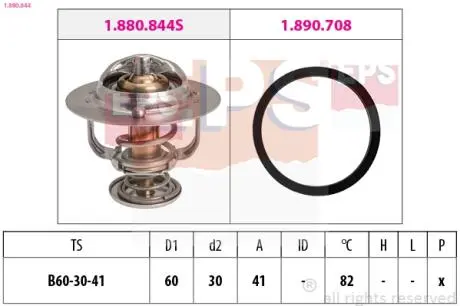 1880844 Термостат Hyunday Genesis 3.8/Toyota Hiace/LC Prado 90/120 2.5D/3.0D/4.0 EPS підбір по vin на Brocar