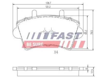FT29540 (R16) тормозные колодки дисковые перед. Renault Master 1.9D / 2.2D / 2.5 FAST подбор по vin на Brocar