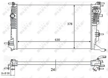58388 Радиатор охлаждения Renault Scenic III/Megane III 1.5 dCi 08- (алюминиевый) замена на 53963 NRF подбор по vin на Brocar