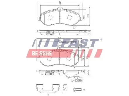 FT29133 Гальмівні колодки дискові перед. Citroen Jumpy/ Fiat Scudo 1.6-2.0 07- FAST підбір по vin на Brocar