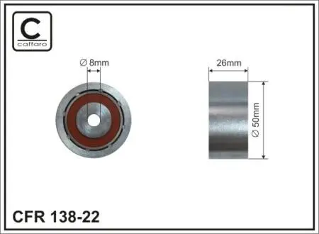 13822 (52x10x26) Ролик натяжной поликлинового кулича Renault/Peugeot/ Citroen CAFFARO подбор по vin на Brocar