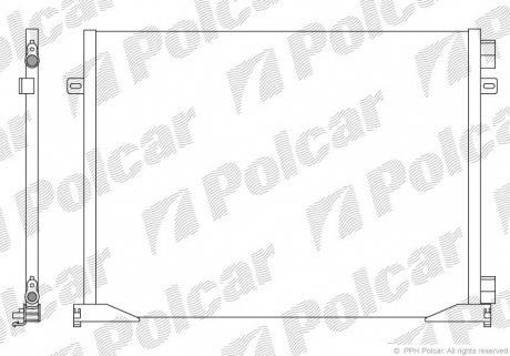 6026K8C1S Радиатор кондиционера Renault Trafic/Opel Vivaro 1.9 dCi, 2.0 16V 01- POLCAR підбір по vin на Brocar