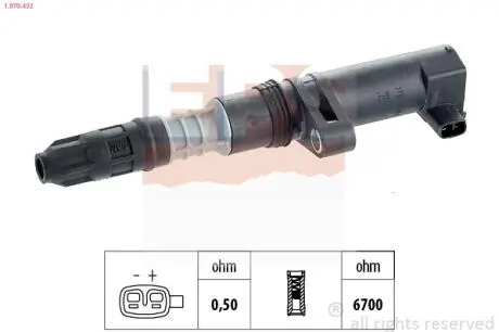 1970432 Катушка зажигания Renault Clio/Laguna/Megane/Trafic 1.4-2.0 16V 99- EPS подбор по vin на Brocar