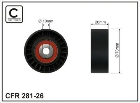 28126 Ролик направл.Ford Mondeo IV, S-MAX, GALAXY 2.2 TDCi 03.08- CAFFARO подбор по vin на Brocar
