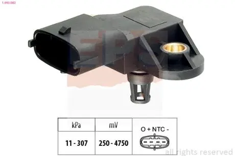 1993082 1993082 Датчик тиску повітря Fiat EPS підбір по vin на Brocar