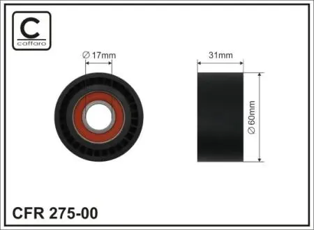 27500 Ролик паска приводного 60x17x31 Nissan/Renault 2.2dCi-2.5dCi 03- CAFFARO підбір по vin на Brocar
