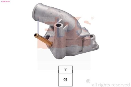 1880350S Термостат без датчика 92°C Opel Astra G/H/Vectra B/C 1.8 16V Z18XE EPS підбір по vin на Brocar