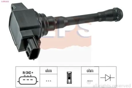 1970552 Котушка запалювання Nissan Juke 1.6 10-/X-Trail 2.5 07-/ Qashqai 10-/Infiniti FX50 08-/Renault Clio V 1.0 19- EPS підбір по vin на Brocar