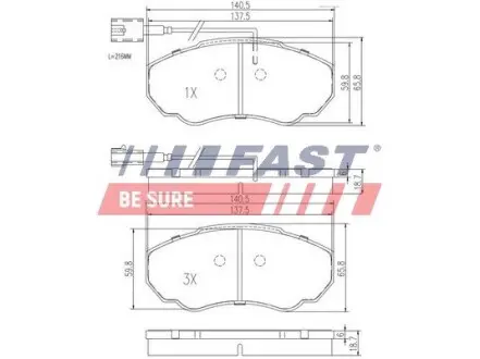 FT29107 Тормозные колодки дисковые перед. Fiat Ducato 02-/Peugeot Boxer 02- FAST подбор по vin на Brocar