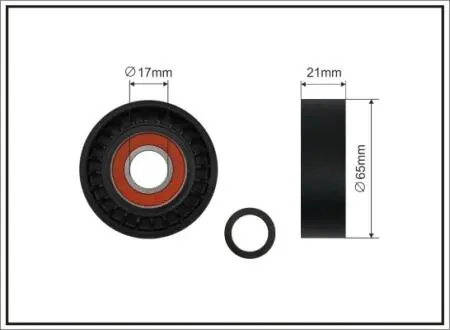 46840 Ролик генератора BMW 3(E46)/5 (E60/61)/7 (E65/66/67)/ X5 (E53) 2.0d/2.5d/3.0d 02- (натяжной) (65x21) CAFFARO підбір по vin на Brocar
