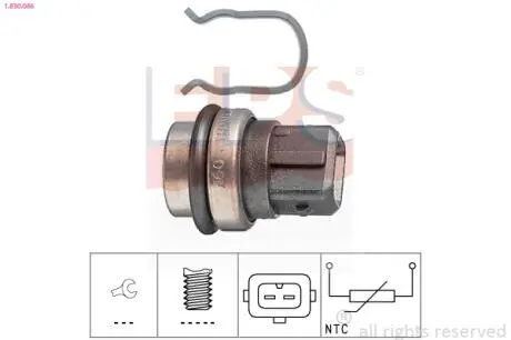 1830086 Датчик температури води VW Golf II, Passat 1.0/1.3/1.6TD/1.8 88- EPS підбір по vin на Brocar