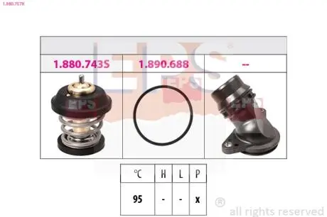1880757K Термостат вставка+прокладка+фланець VAG 1.8TSI/2.0FSI/TFSI 2004- EPS подбор по vin на Brocar