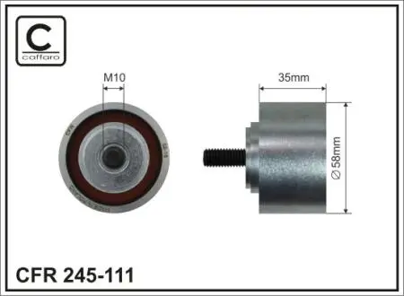 245111 (58x10x35 metal) Ролик обводний Chrysler Voyager 2,4 1995-2004 CAFFARO підбір по vin на Brocar