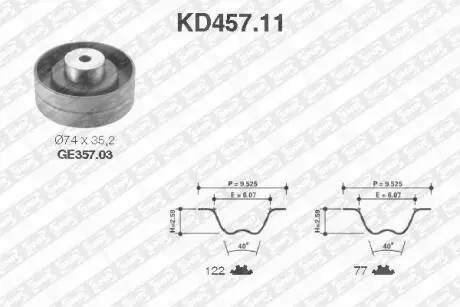KD45711 Ремк-т пасу ГРМ (5323XS+5246+55401) Volkswagen Transporter 92- SNR NTN підбір по vin на Brocar