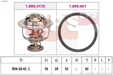 1880640 Термостат Mitsubishi L200/Pajero I/II/III/Pajero Sport 2.5TDi EPS підбір по vin на Brocar