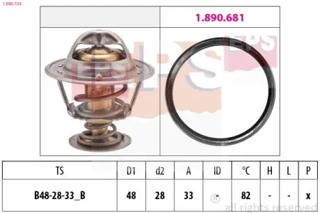 1880724 Термостат Lexus GS/LS/Toyota Land Cruiser/Celicia 2.0-4.7 92- EPS підбір по vin на Brocar