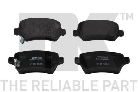 223625 Тормозные колодки задние (25,2mm) Opel Astra,Corsa/Meriva 1.6-1.7DTI 03- NK подбор по vin на Brocar