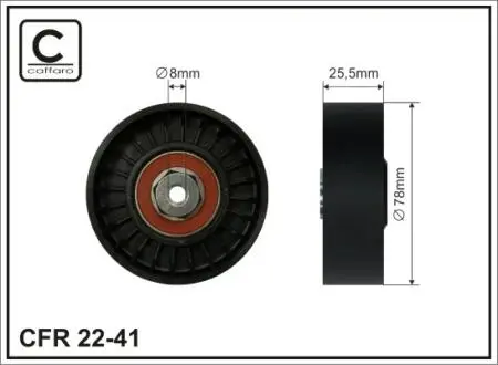 2241 78x8x25,5 Ролик паска приводного VW 1,8/2,0/1,9D CAFFARO підбір по vin на Brocar