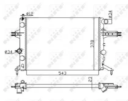 53628A Радиатор охлаждения Opel Astra G/Zafira A 1.4-1.8 16V 98-05 (Economy Class) NRF подбор по vin на Brocar