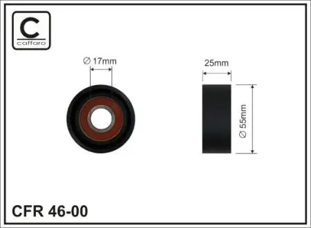 4600 Ролик(54x17x26 пластик) Ford/Citroen/Peugeot 1.4/1.6HDi 01- CAFFARO подбор по vin на Brocar