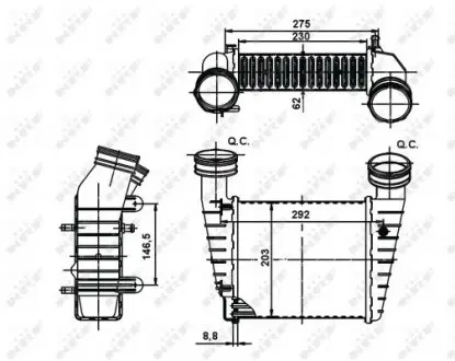 30138A Радиатор интеркулера VW Passat 1.9/2.0 TDI 00-05 NRF подбор по vin на Brocar