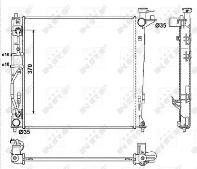 53053 Радіатор охолодження HYUNDAI IX35 KIA SPORTAGE 2.0D 01.10- NRF підбір по vin на Brocar