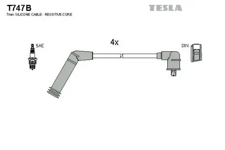 T747B Комплект кабелів високовольтних TESLA підбір по vin на Brocar