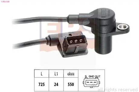 1953130 Датчик оборотов двигателя 3 E36 320I,5 E34 52024V,525 -88 EPS подбор по vin на Brocar
